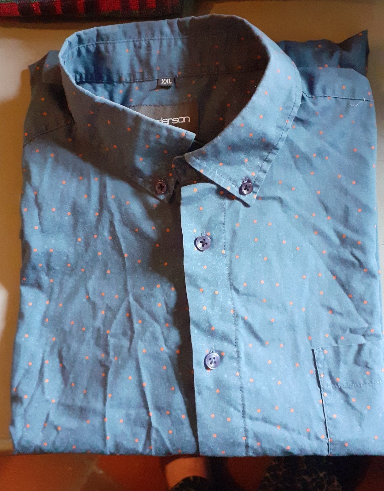 chemise homme bleu petit pois orange xxl 45/46, Vêtements | Hommes, Enlèvement ou Envoi, Bleu