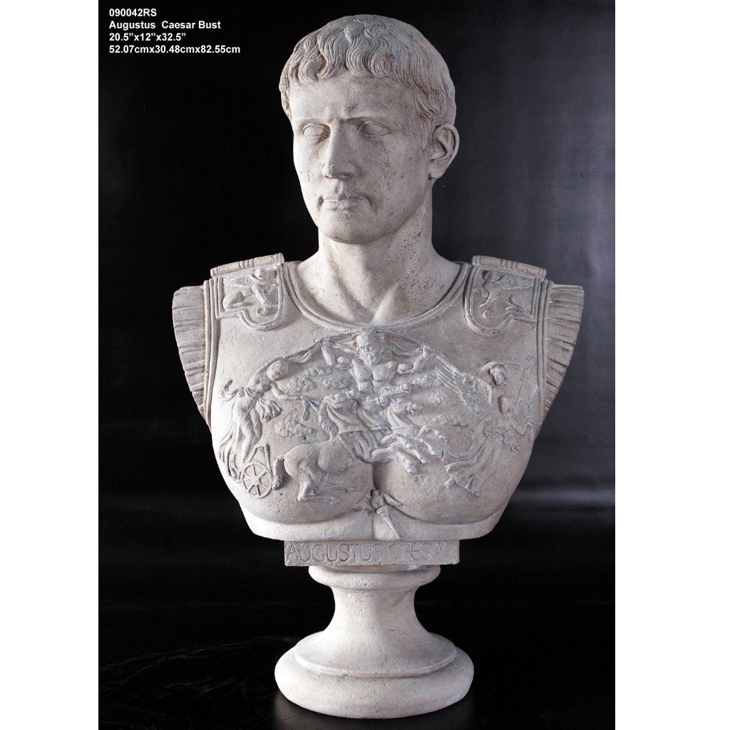 Buste — Standbeeld van Augustus Caesar, hoogte 83 cm, Verzamelen, Beelden en Beeldjes, Nieuw, Ophalen
