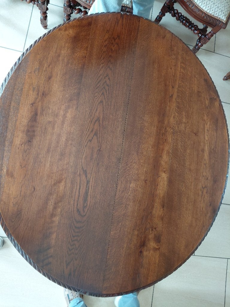 Antieke eetkamertafel met 6 stoelen stijl Henri 2, Ophalen