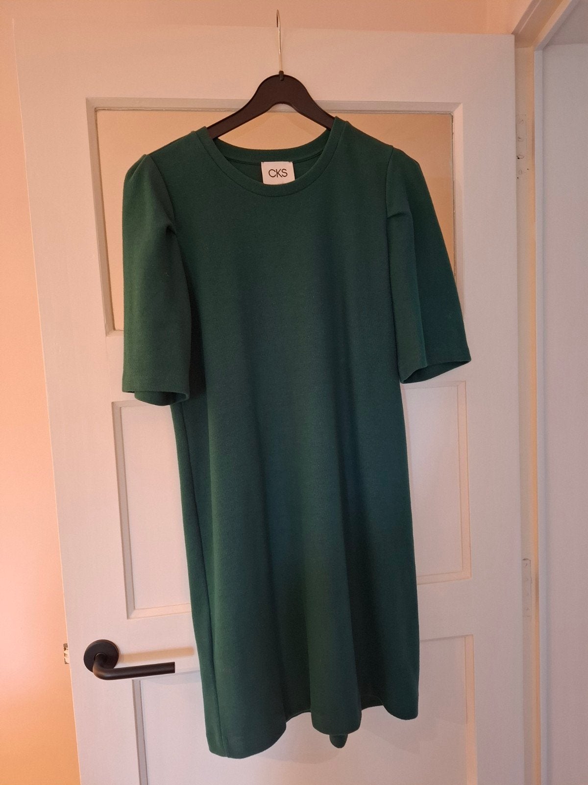 jurk CKS, mosgroen, maat xl, Ophalen, Maat 46/48 (XL) of groter, Zo goed als nieuw, Knielengte