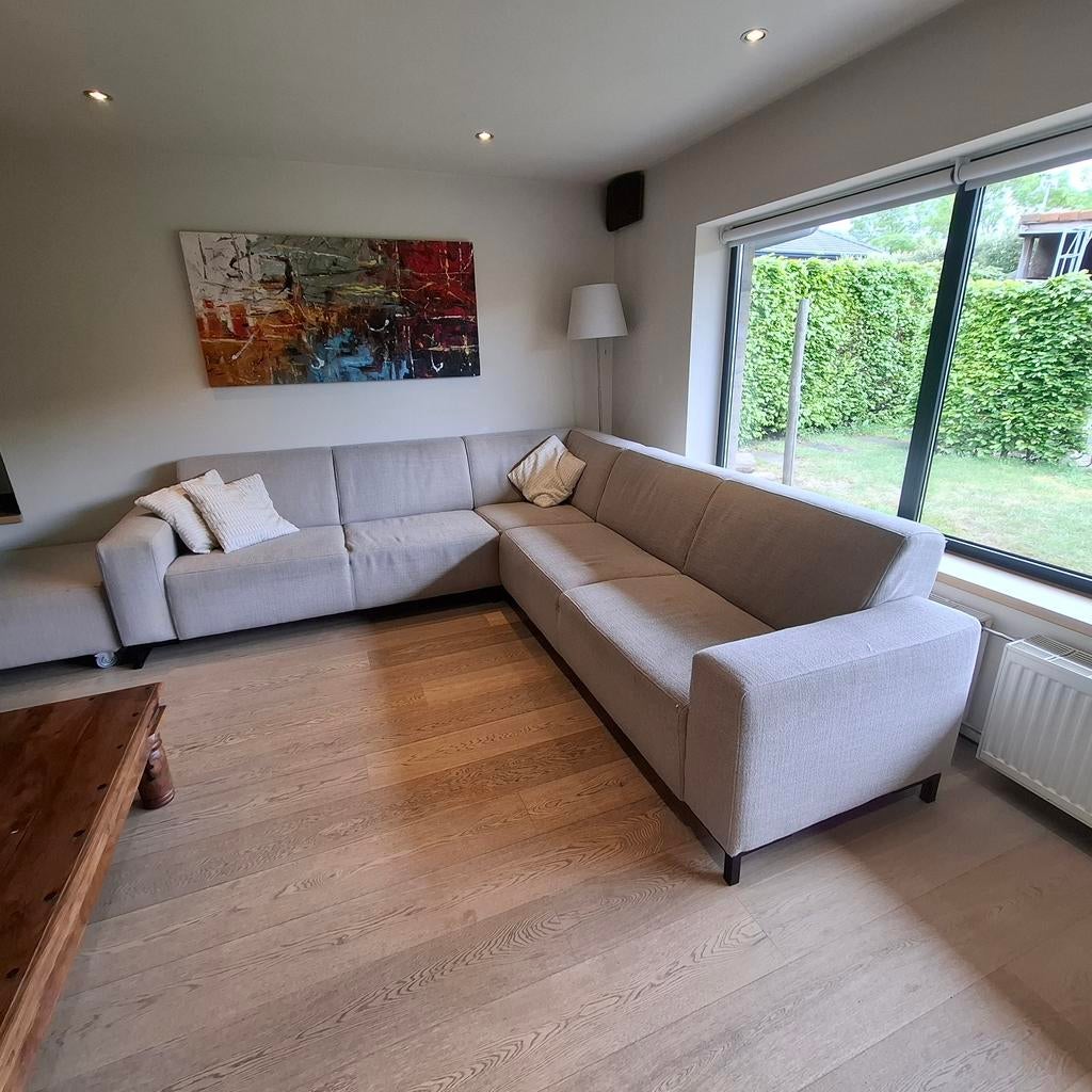 Hoekzetel met poef te koop, Ophalen, Stof, Modern, strak