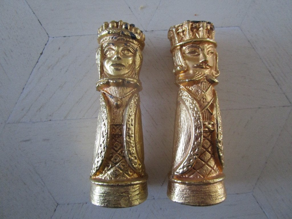 2 oude schaakfiguren koning en koningin, Antiek en Kunst, Ophalen