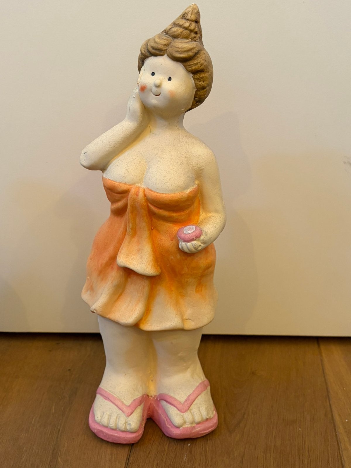 Beeld - Dikke dame - 37 cm hoog, Ophalen of Verzenden, Zo goed als nieuw, Mens