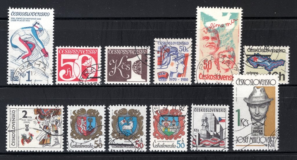 TCHÉCOSLOVAQUIE Année 1980-1982 timbrée, Envoi, Autres pays, Affranchi