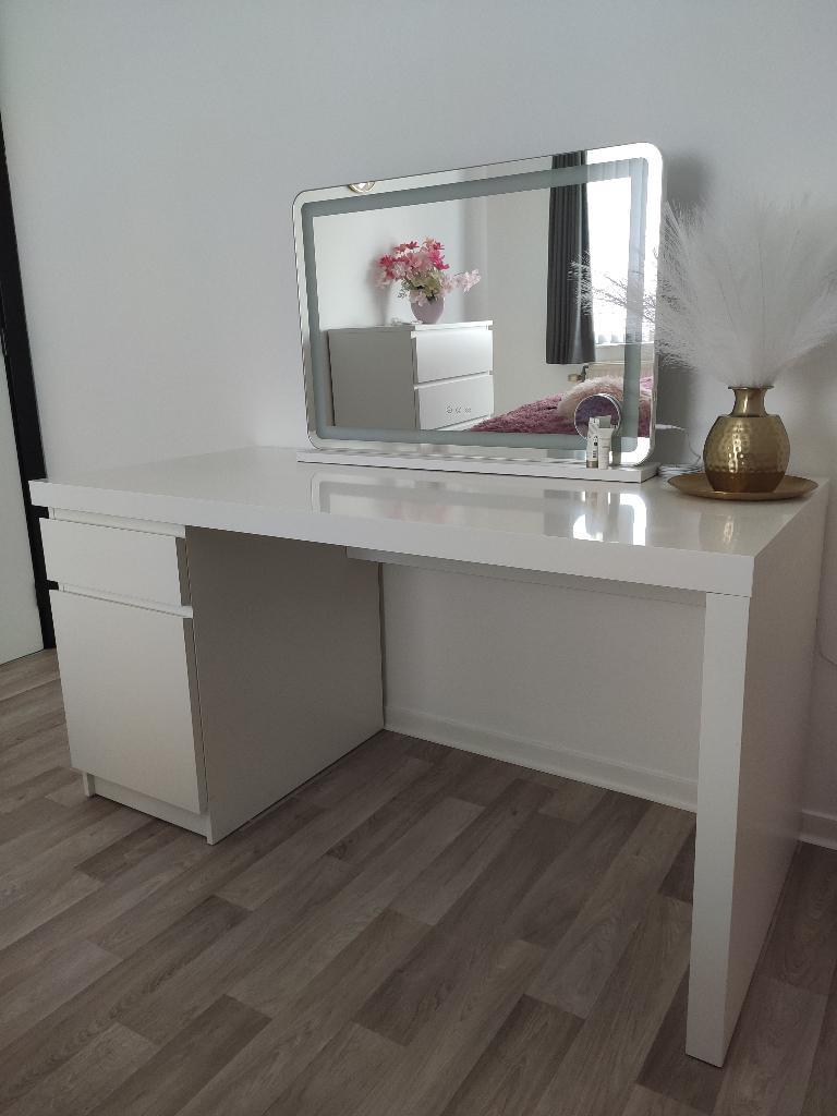 Malm bureau (140x65cm) in perfecte staat, Maison & Meubles, Bureaux, 65 cm, Comme neuf, Enlèvement, Bois