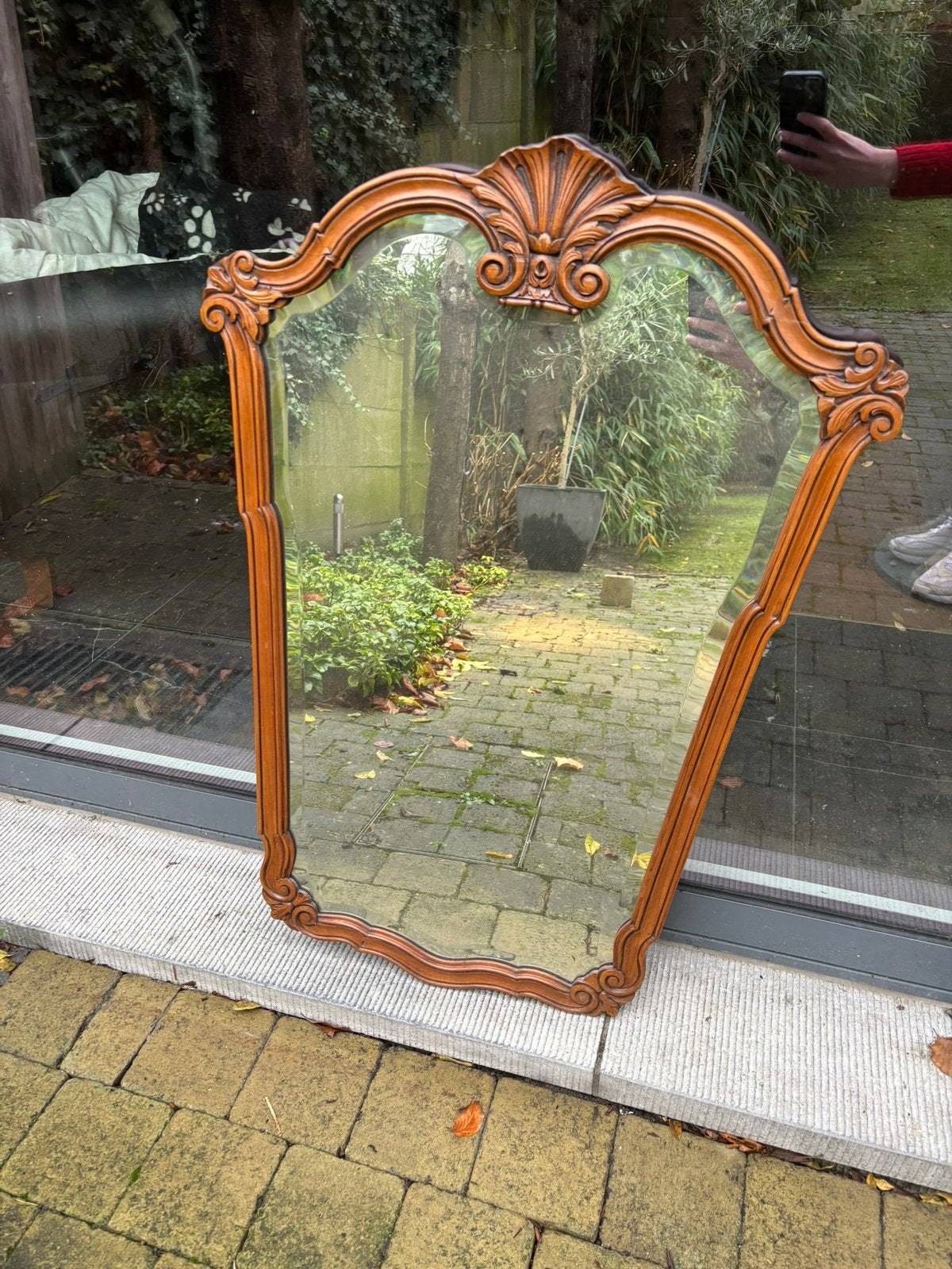 Spiegel hoogwaardig geslepen glas, Ophalen, Ovaal, 50 tot 100 cm, Minder dan 100 cm