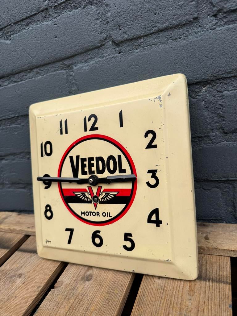 Veedol motor olie reclame klok, Ophalen of Verzenden, Gebruikt, Reclamebord