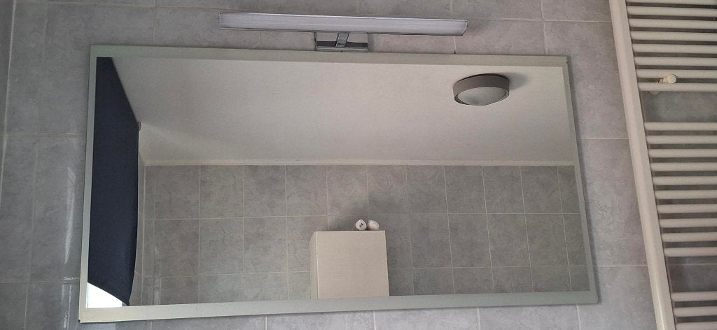 badkamer spiegel + lamp, Ophalen, Gebruikt, 100 tot 150 cm, Overige typen