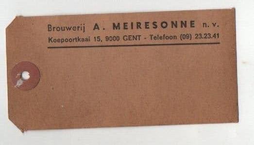 Meiresonne  vaten label, Verzamelen, Biermerken, Ophalen of Verzenden, Zo goed als nieuw
