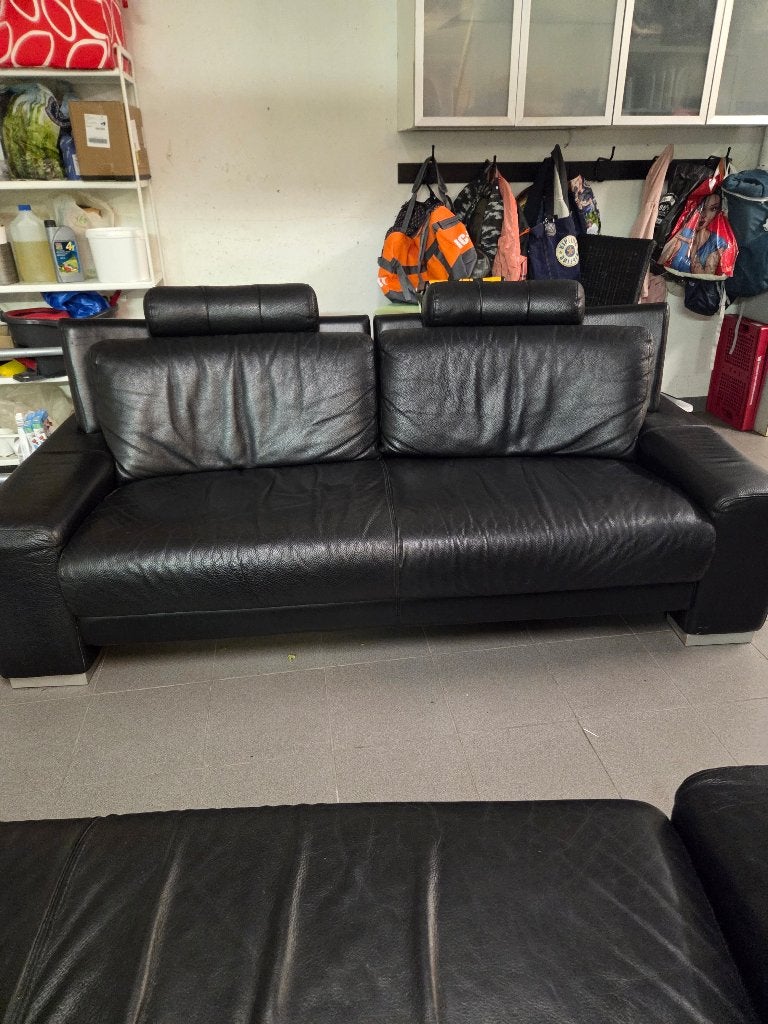Canapé noir, Maison & Meubles, 200 à 250 cm, Banc droit, Enlèvement, Utilisé