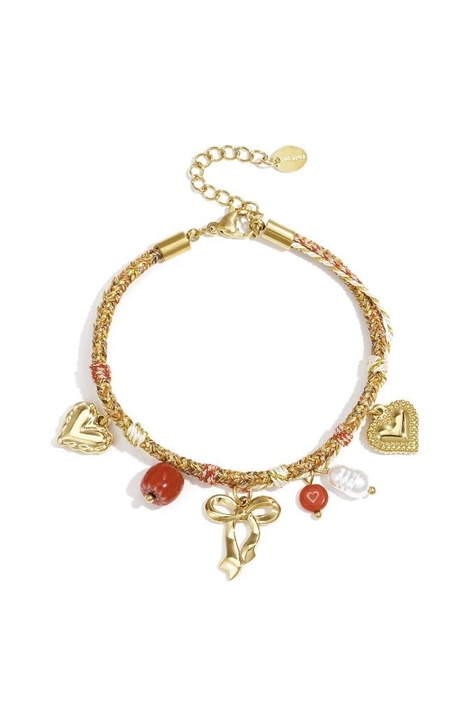 Armbanden met bedel van roestvrij staal, hart, casual, Enlèvement ou Envoi, Neuf, Acier