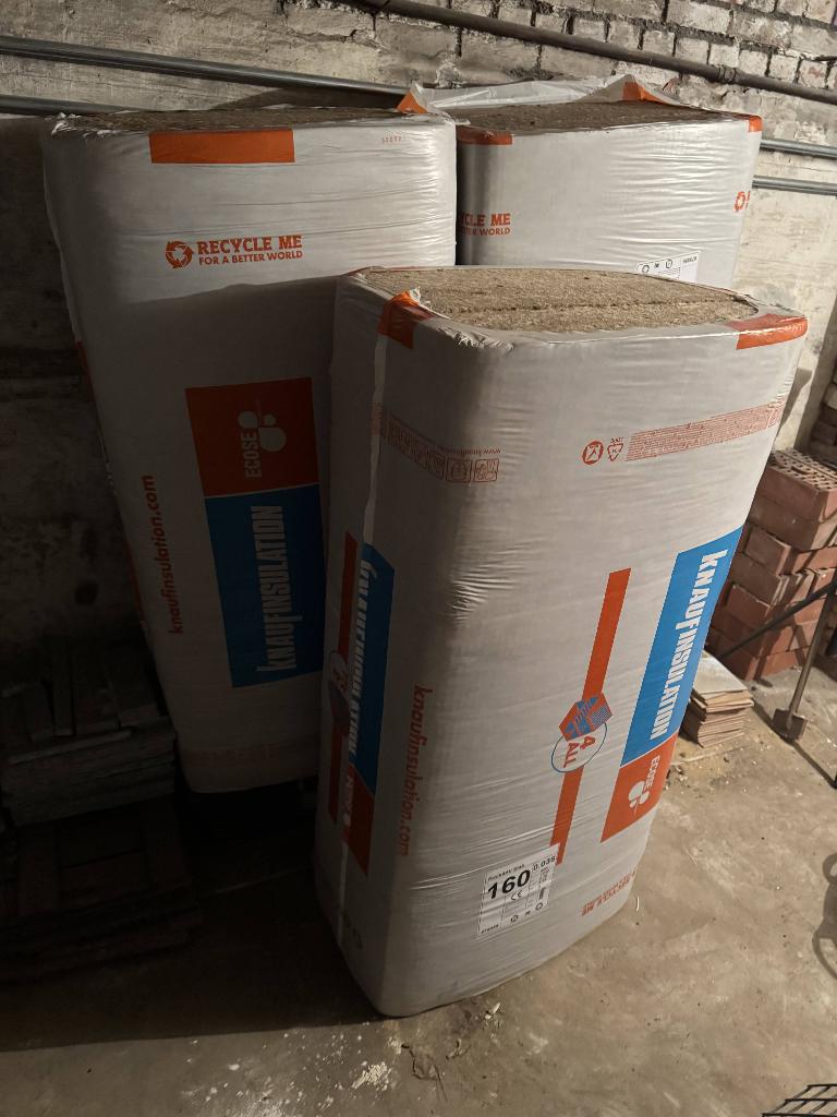 Knauf Steenwolplaat 3x-Rock4All dikte 160mm, 3 x 1200x600mm, Ophalen, Dakisolatie, 12 cm of meer, Nieuw
