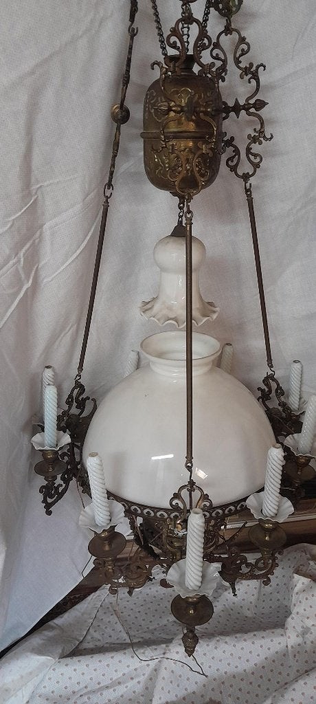 Oude luster Lampe Belge, Antiek en Kunst, Ophalen