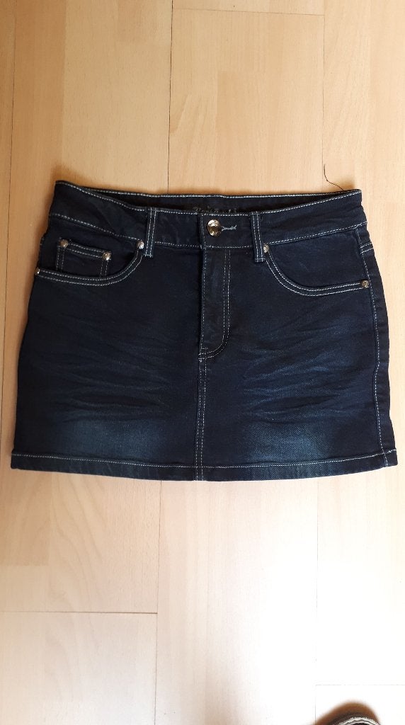 zwarte jeansrok lestand m40, Maat 38/40 (M), Verzenden, Zwart, Lestan