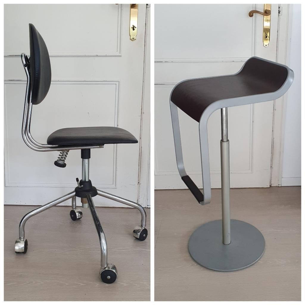 Design barkruk Emerald line., Ophalen, Hout, In hoogte verstelbaar