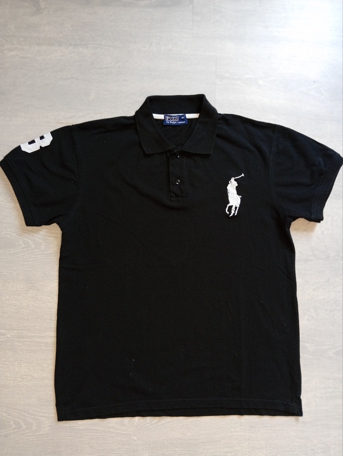 Polo noir Polo Ralph Lauren - Taille XL (Très bon état), Enlèvement ou Envoi, Polo Ralph Lauren, Autres tailles, Porté