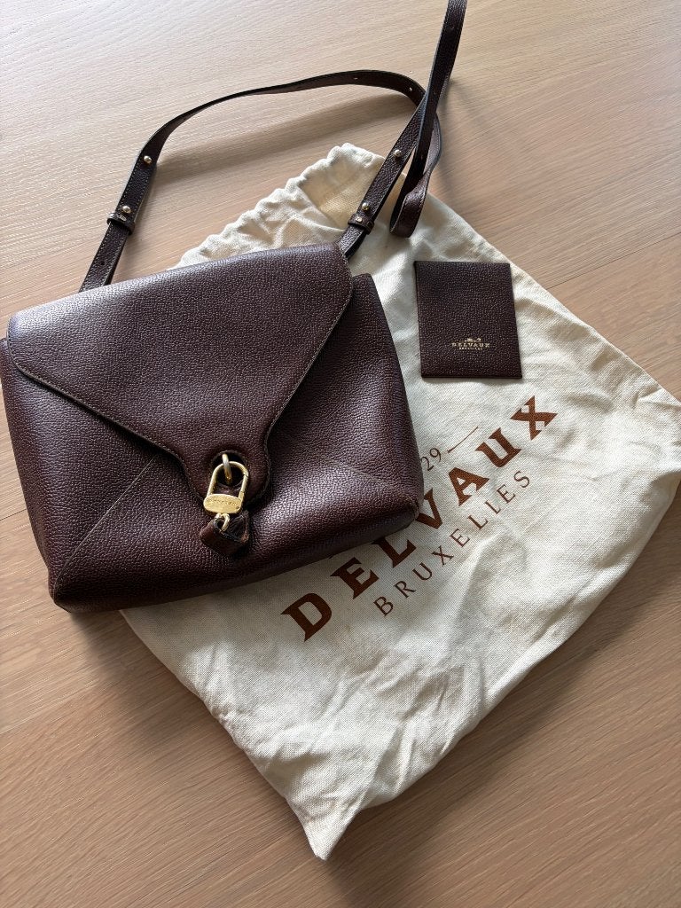 Delvaux Grelon, Enlèvement ou Envoi, Comme neuf, Brun, Sac à bandoulière