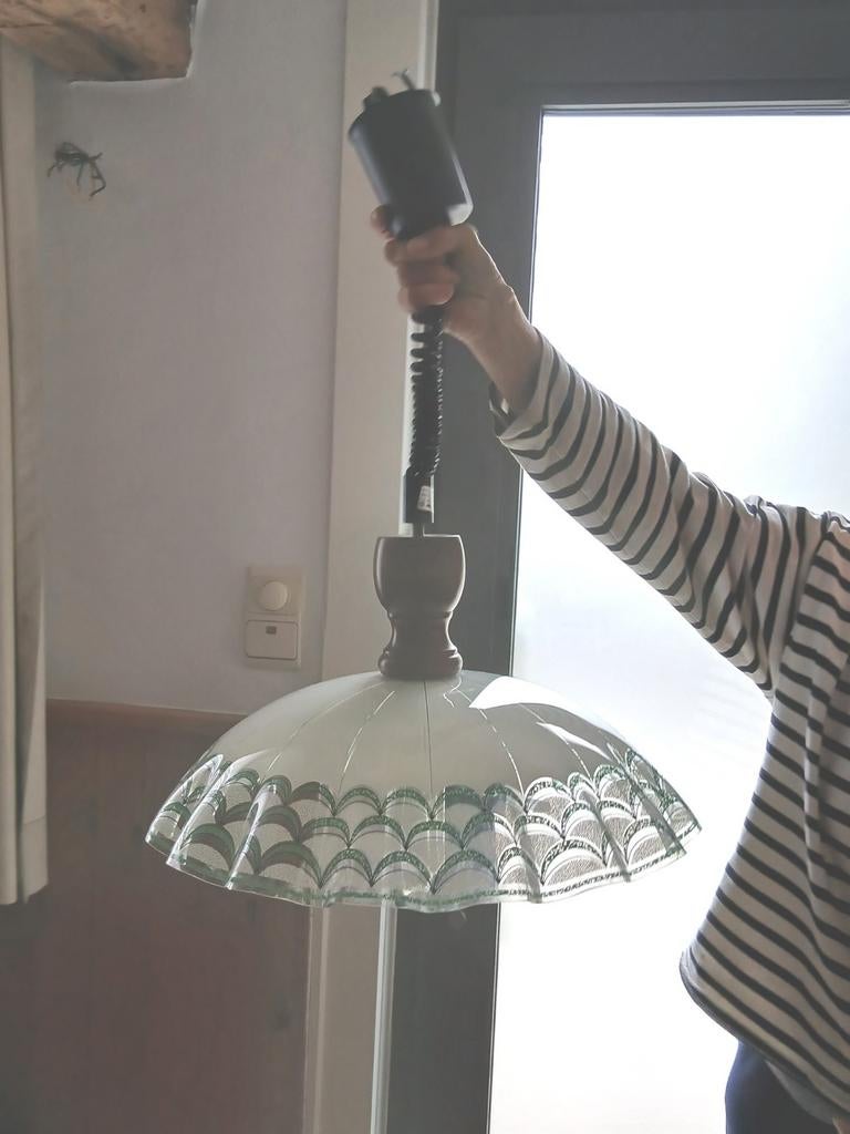 Retro hanglamp, Ophalen, Glas