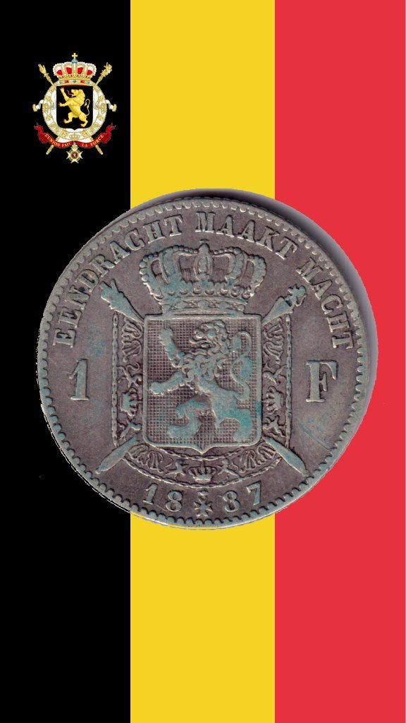 VARIANT: 1 frank 1887 VL (I. WIENER) - Leopold II, Postzegels en Munten, Zilver, Ophalen of Verzenden, Losse munt, Zilver