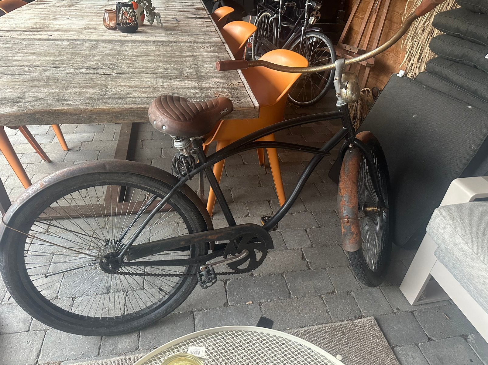Zwarte lowrider fiets (estetishe neproest), Fietsen en Brommers, Ophalen, Gebruikt, Terugtraprem, Lowrider