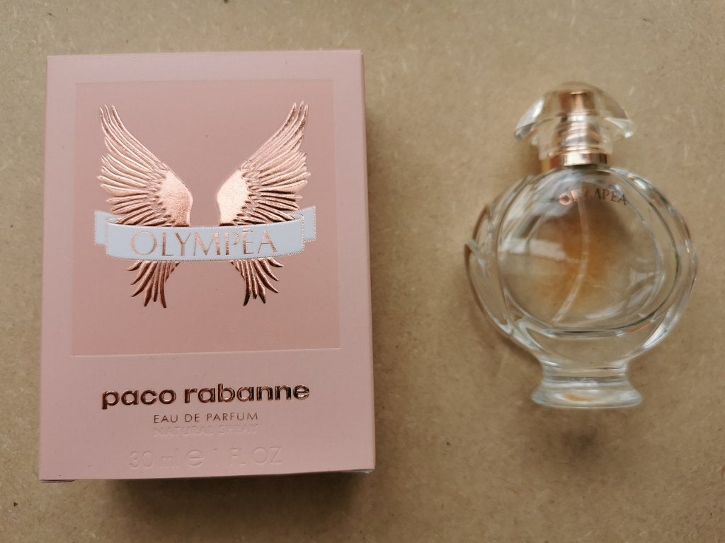 Leeg parfum flesje voor verzamelaars Olympea Paco Rabanne, Enlèvement ou Envoi, Utilisé, Emballage