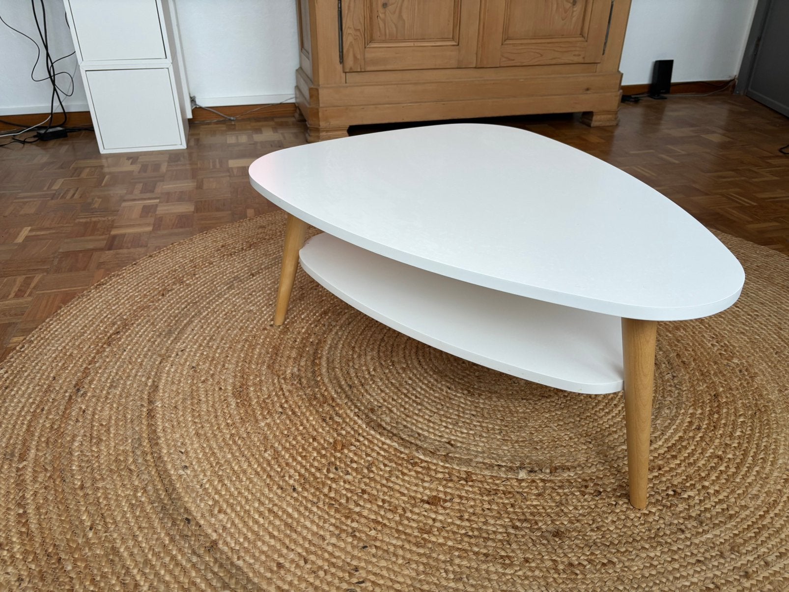 Salontafel Wit met eiken poten La redoute, Maison & Meubles, Enlèvement, Comme neuf