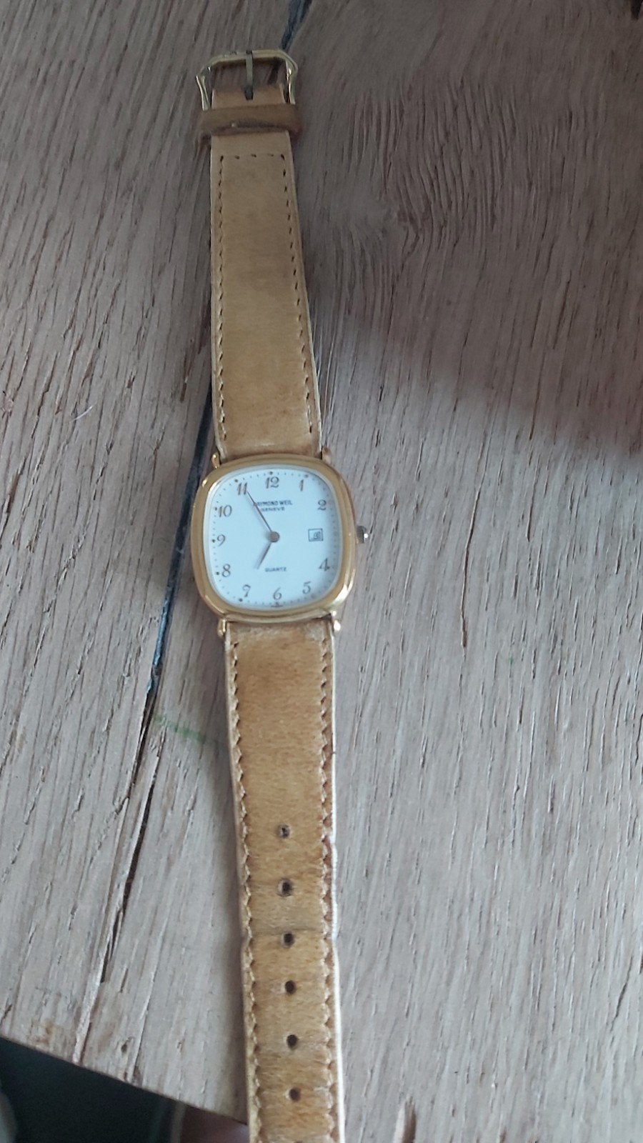 montre en or des années 1980, Montre-bracelet, Cuir, Comme neuf, Or