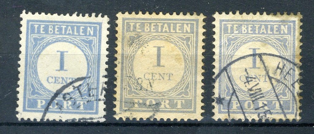 PAYS-BAS P45 timbré 1912-1920 - Chiffre et valeur bleus, Envoi, Jusqu'à 1940, Affranchi