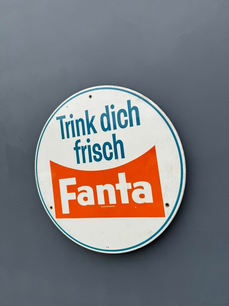 Fanta oud reclamebord 1944, Ophalen of Verzenden, Gebruikt, Reclamebord