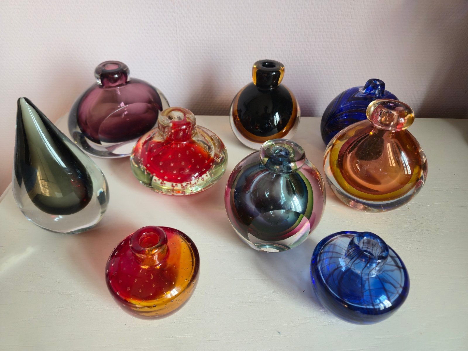 Collectie murano multicolor kristallen vaasjes, Ophalen