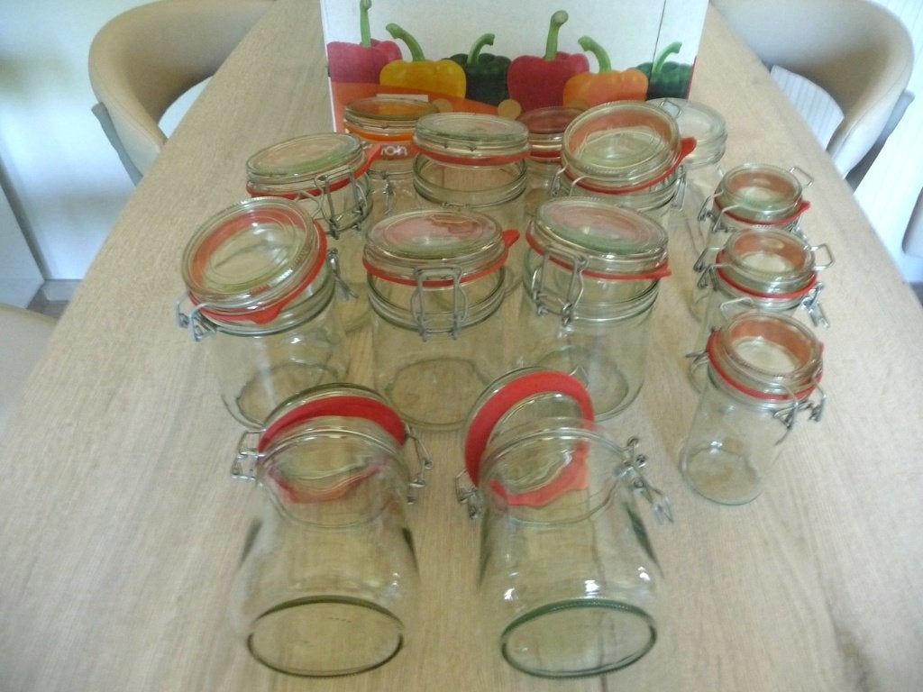 Glazen voorraadpotten (8 + 6 stuks), Huis en Inrichting, Ophalen, Zo goed als nieuw, Glas