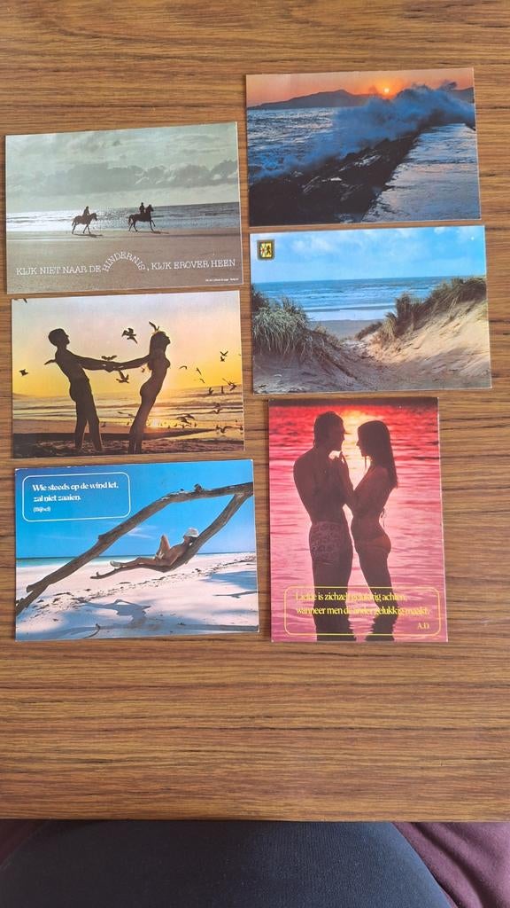 Set van 5 kaarten allerlei aan de zee., Ophalen of Verzenden