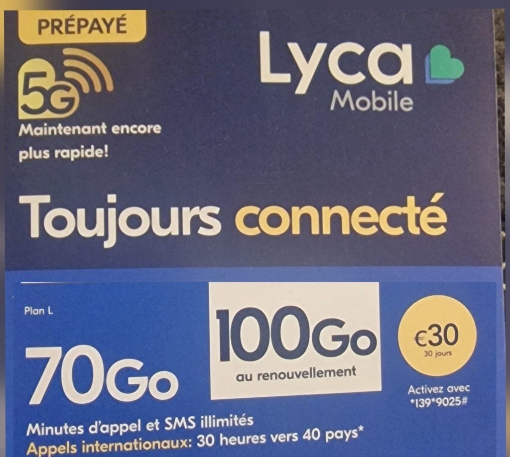 Lyca 5GB=€10,10GB=€15, 40GB=€20, 100GB=€30 en 300GB=€39,99, Telecommunicatie, Prepaidkaarten en Simkaarten, Verzenden, Nieuw, Overige providers