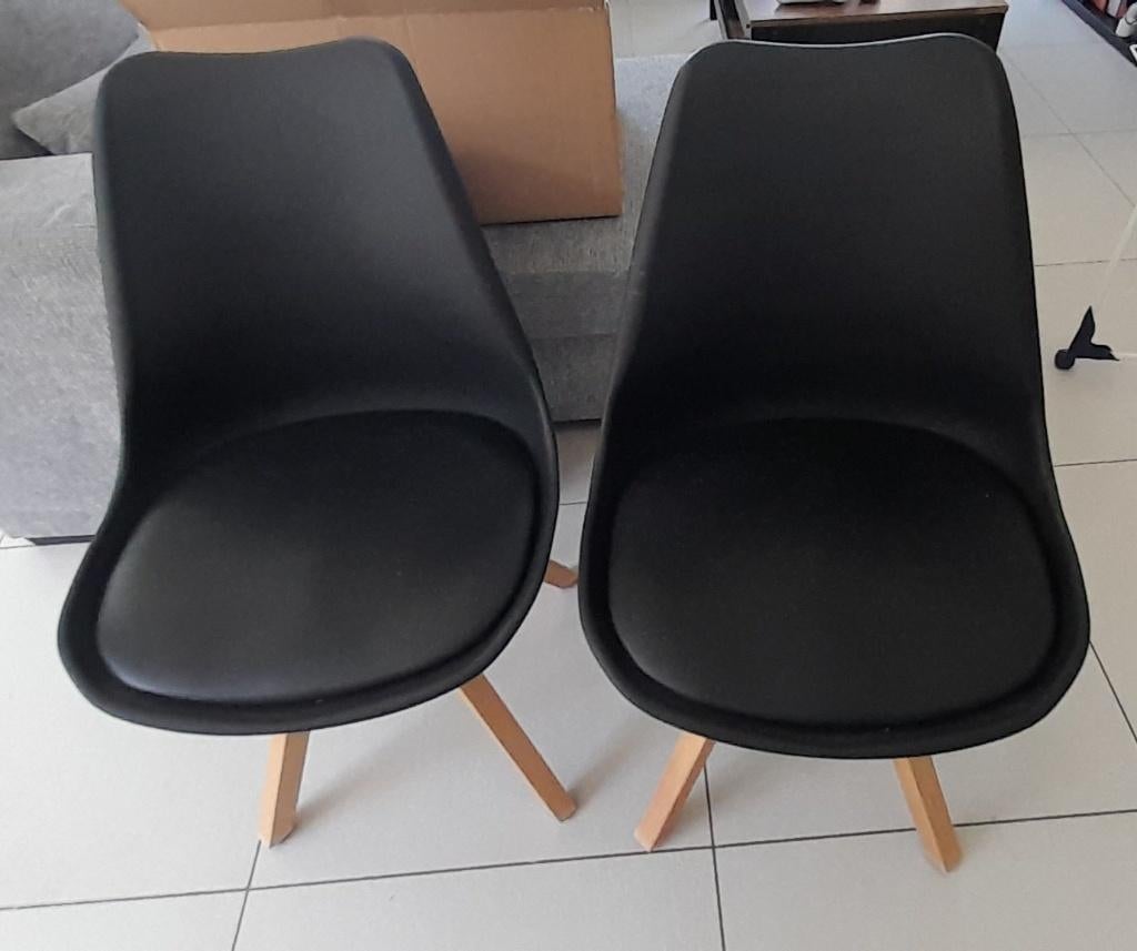 chaises cuisine noires, Huis en Inrichting, Stoelen, Ophalen, Gebruikt, Twee, Zwart