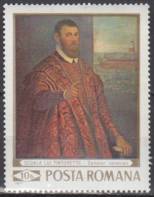 Roemenië - "Venetiaanse Senator" - School van Tintoretto, Verzenden, Gestempeld