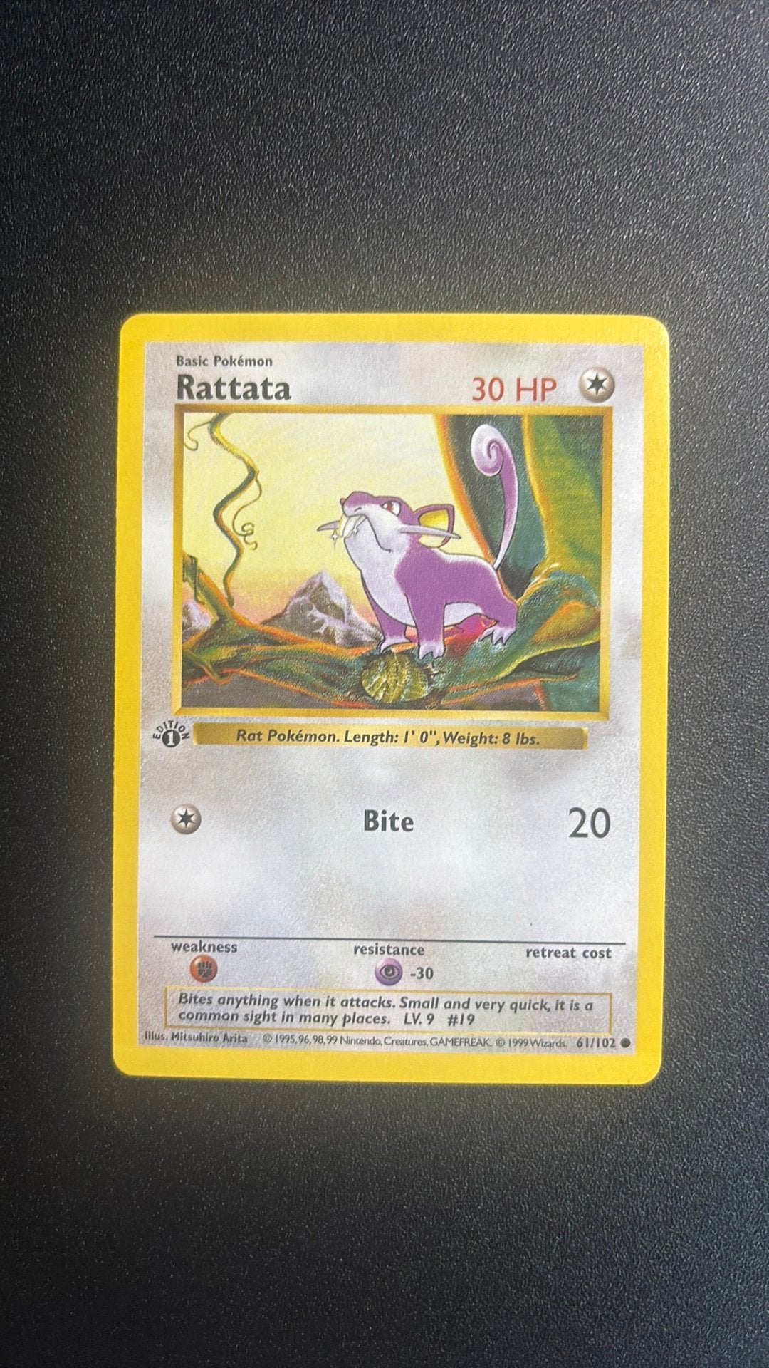 Rattata (BS 61) Shadowless 1ED, Ophalen of Verzenden, Zo goed als nieuw