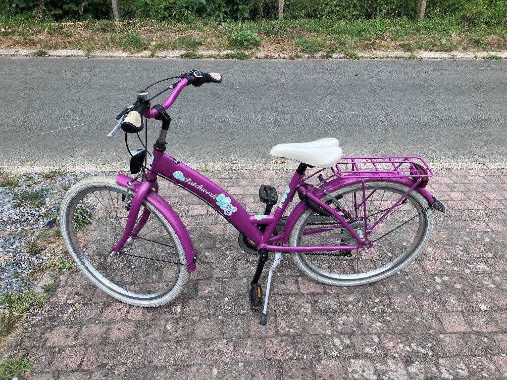 Meisjesfiets papillon patchwork 24inch, Papillon, Frein à main, Enlèvement, Utilisé