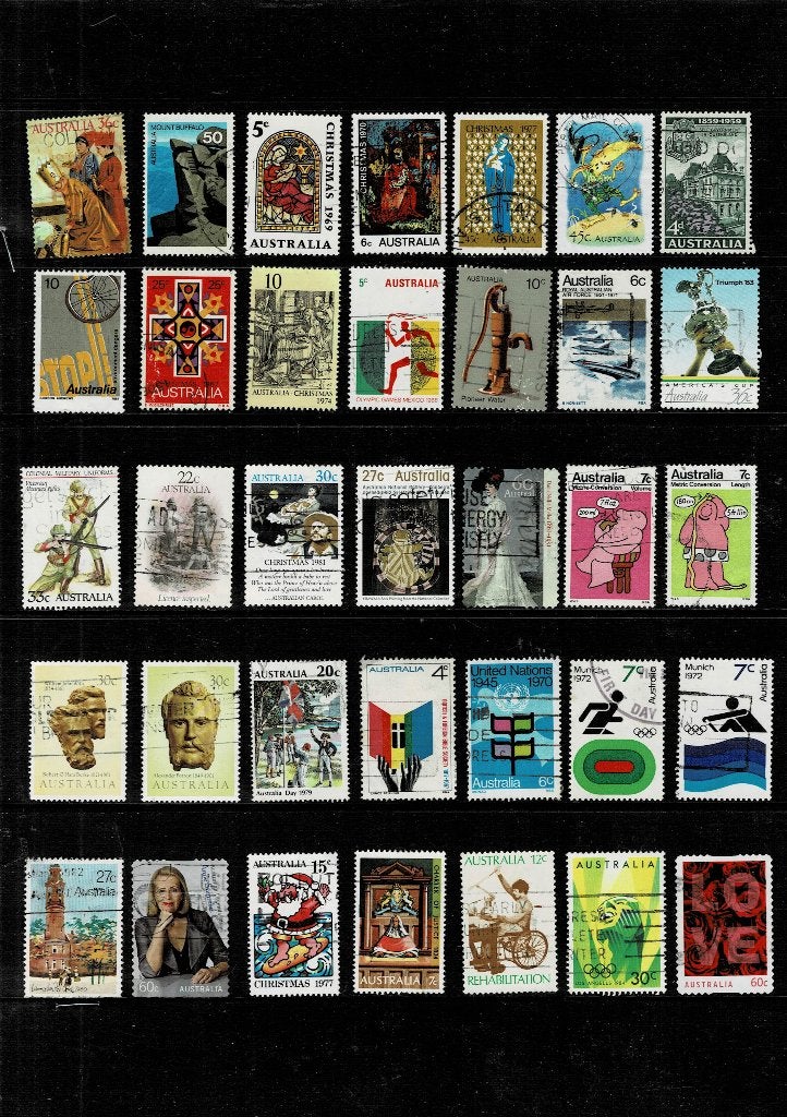OCÉANIE AUSTRALIE SÉRIE 2 : 150 TIMBRES OBLITERES - 4 SCANS, Timbres & Monnaies, Timbres | Océanie, Enlèvement, Affranchi