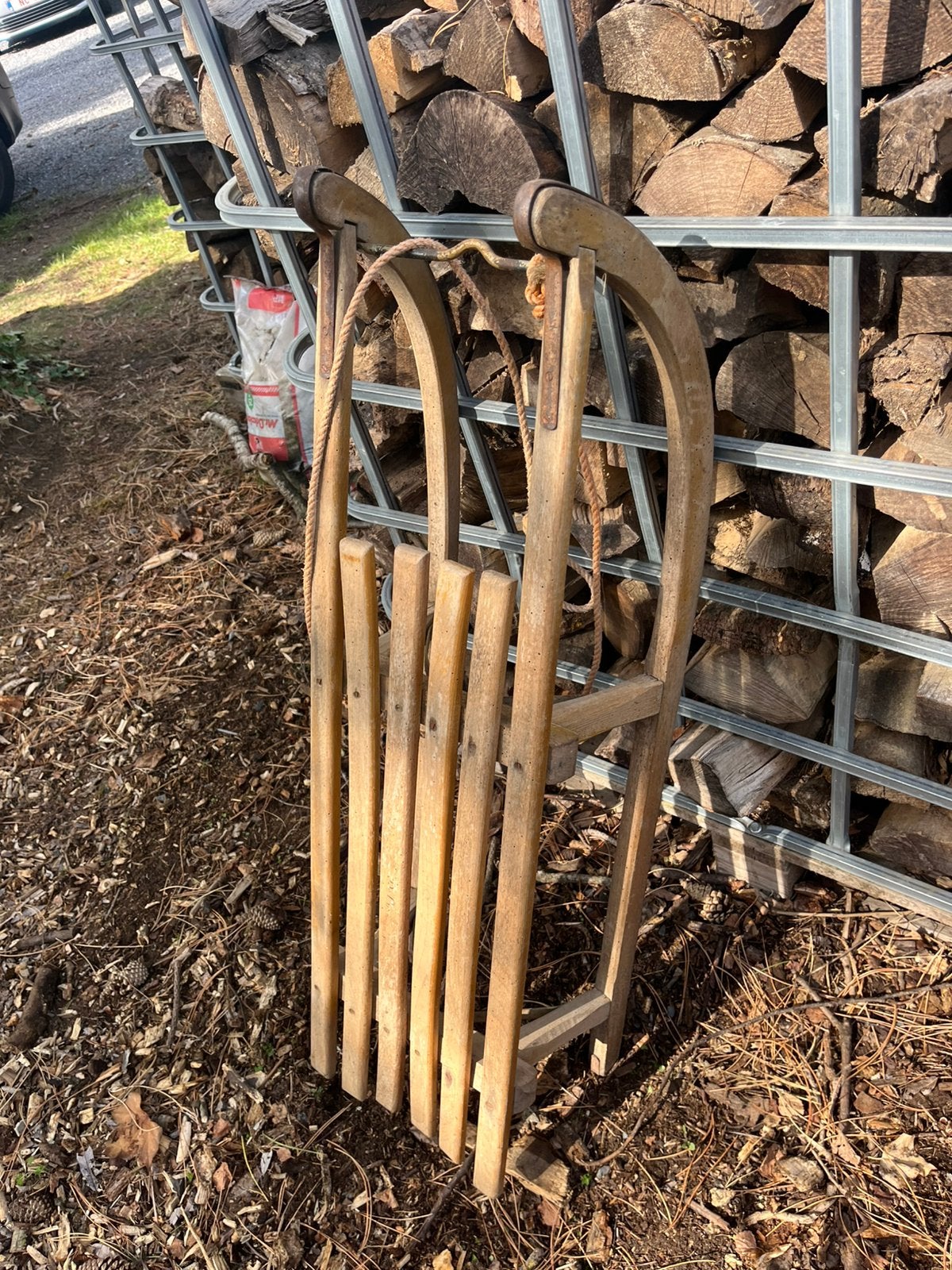 Luge en bois, Enlèvement, Utilisé, Bois