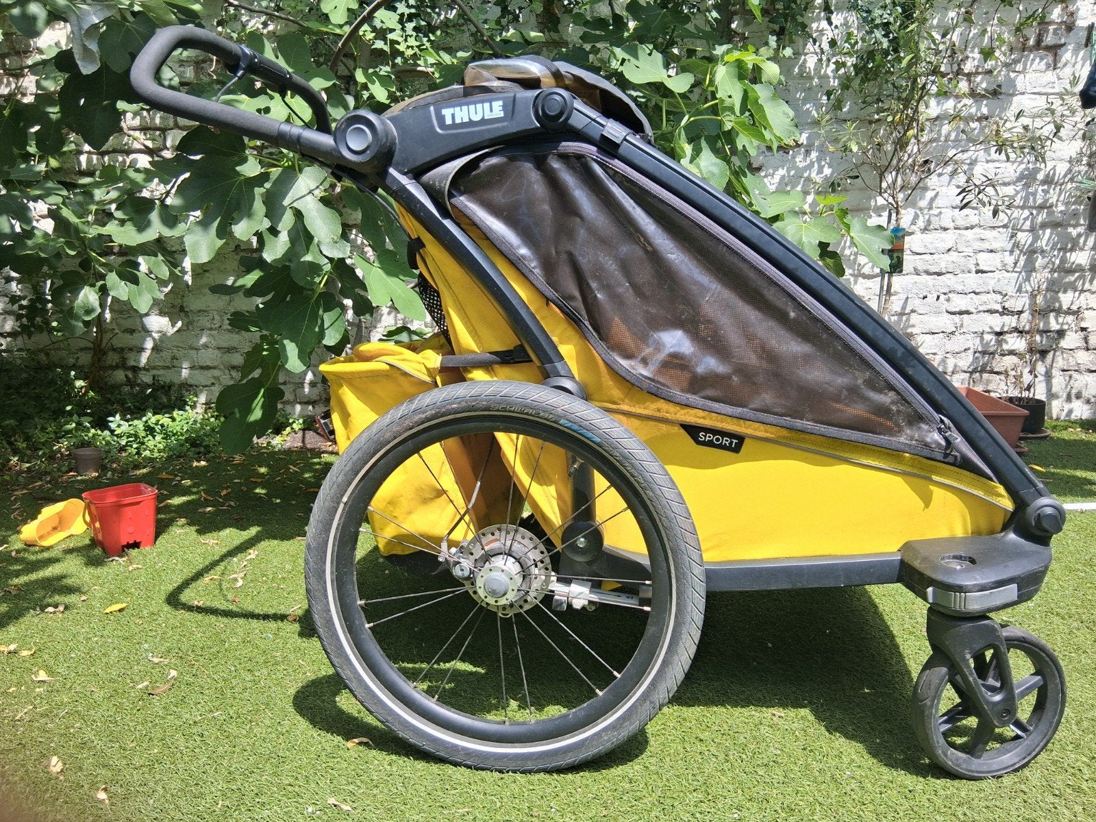 Thule sport fietskar 2 kindjes - geel!, Ophalen