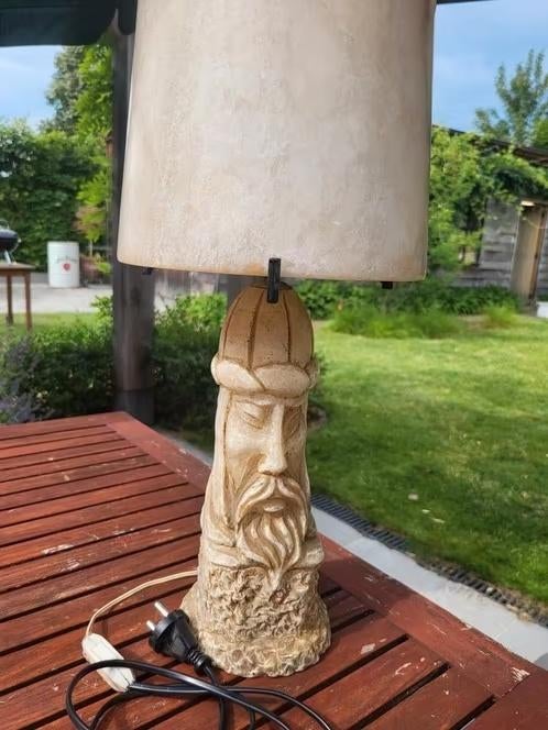 Lampe à visage barbu vintage 1960 en marbre, Enlèvement ou Envoi