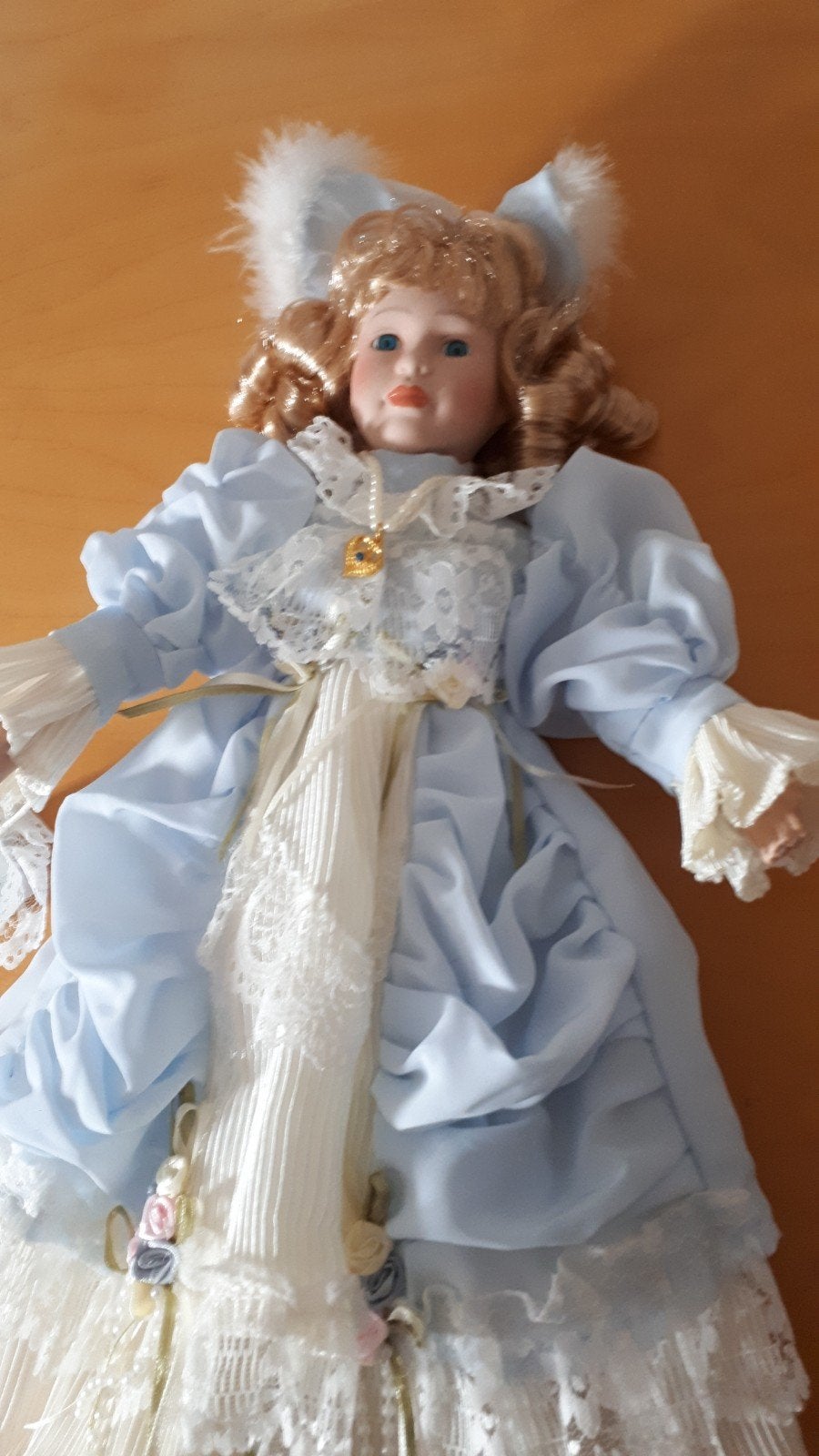 Pop met blauwe jurk, Verzamelen, Ophalen, Pop