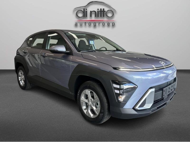 Hyundai Kona 1.6 GDI Hybrid Techno DEMO, Auto's, Automaat, Stof, Zwart, Blauw