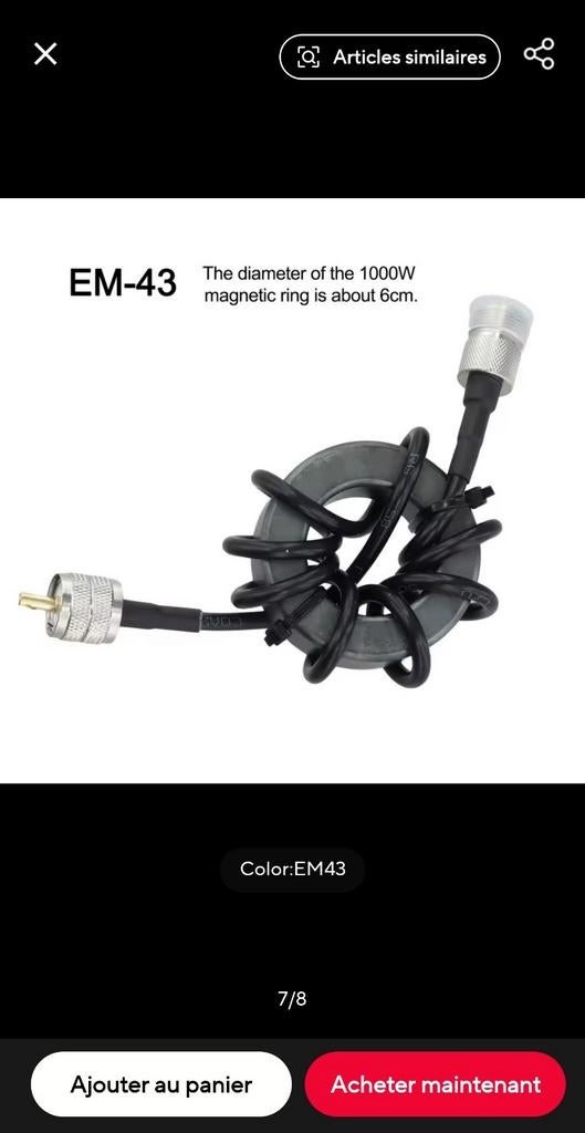 Anneau Magnétique  à ondes courtes 1.8-30MHz, Telecommunicatie