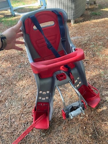 Siège vélo enfant arrière OK BABY (Cadre) - Max 22kg, Vélos & Vélomoteurs, Enlèvement, Utilisé, Repose-pieds