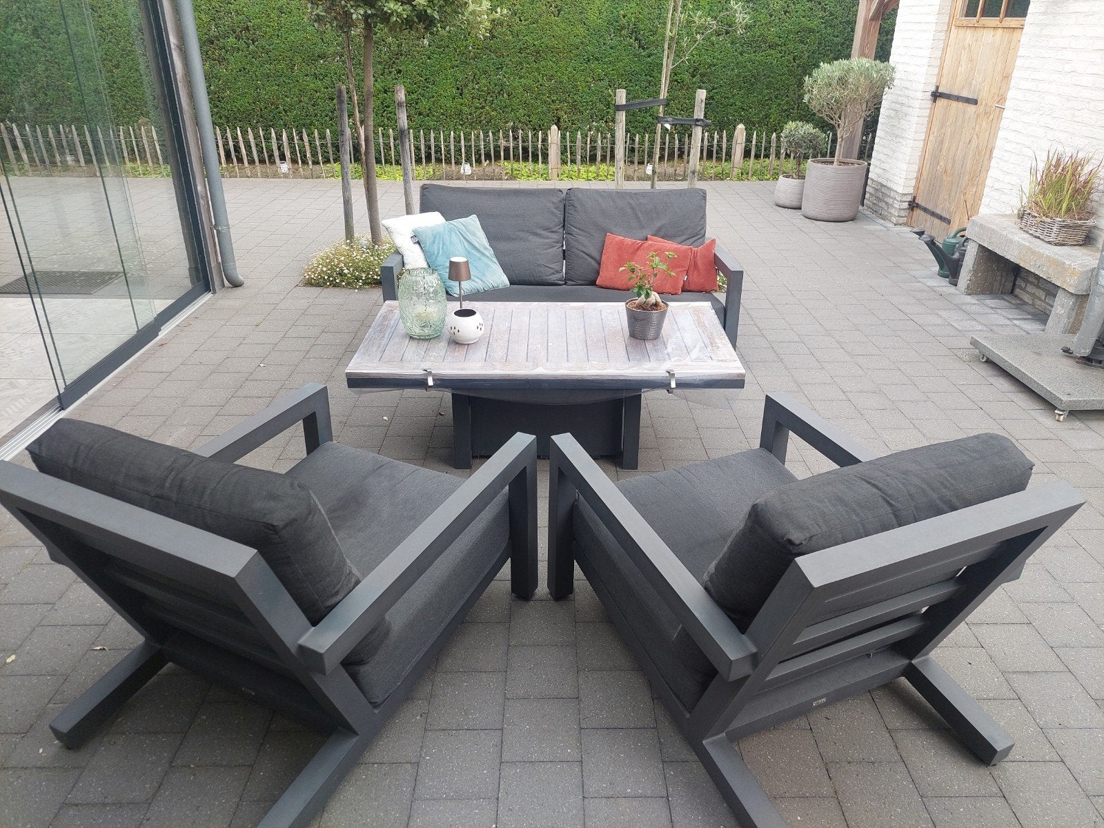 Loungeset. Zeer degelijk. Merk Sunbrella/Life., Tuin en Terras, Ophalen, 5 zitplaatsen, Gebruikt, Aluminium