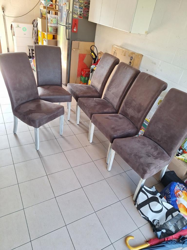 stoelen eetplaats, Huis en Inrichting, Stoelen, Ophalen, Gebruikt, Bruin, Stof