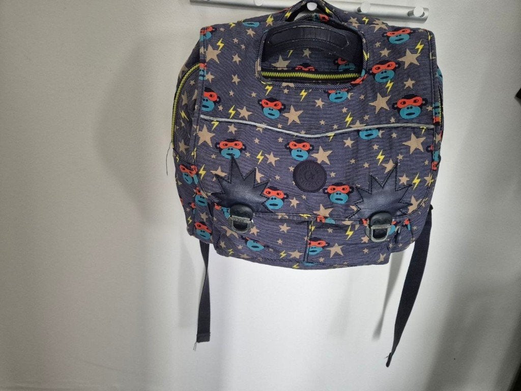 Kipling boekentas, Gebruikt, 30 tot 40 cm, Blauw, Rugtas
