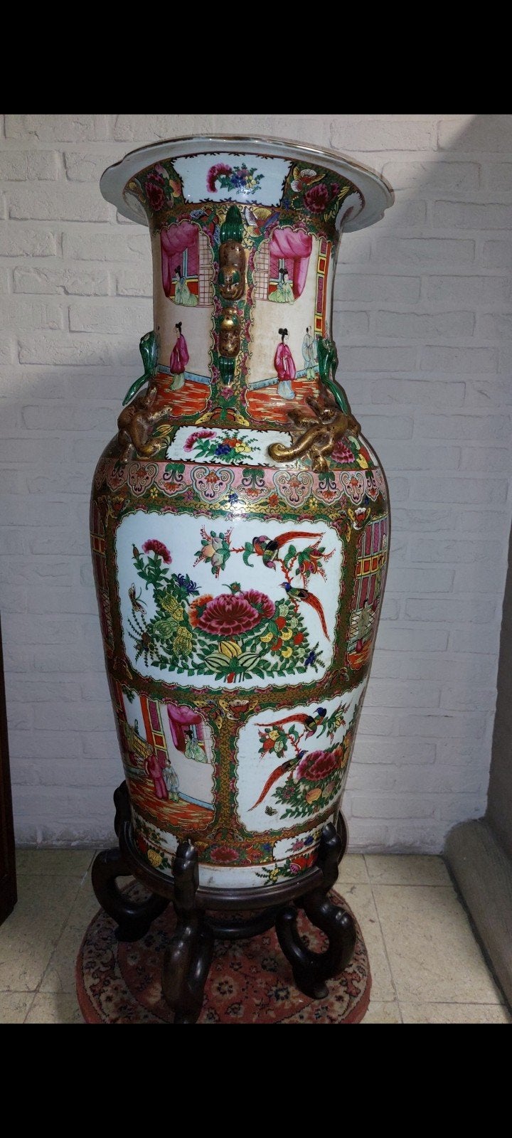 Chinese vaas 120cm hoog x 38 cm, Antiek en Kunst, Antiek | Vazen, Ophalen