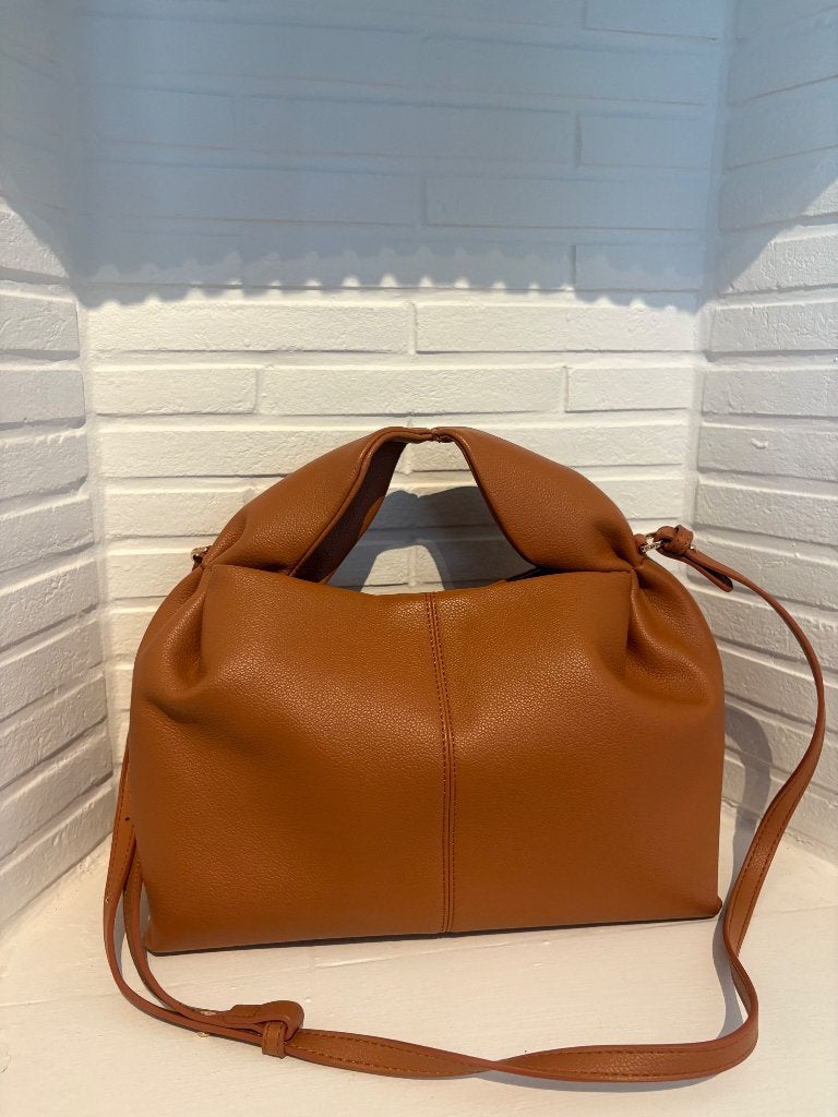 Camelkleurige tas van Polene Number Nine met korrel, Handtassen en Accessoires, Verzenden, Zo goed als nieuw, Overige kleuren
